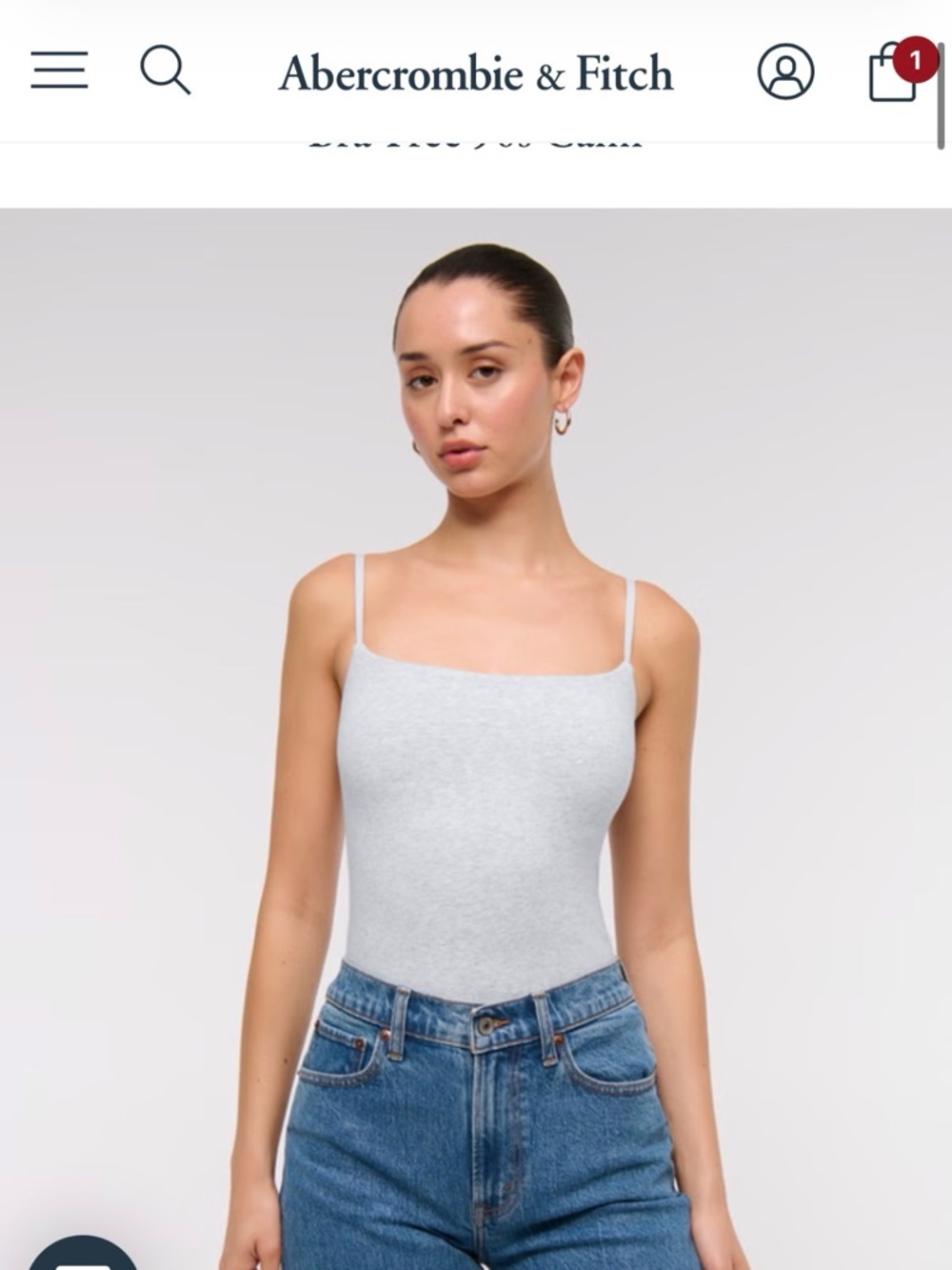 Abercrombie & Fitch Light Gray Square-Neck Camisole